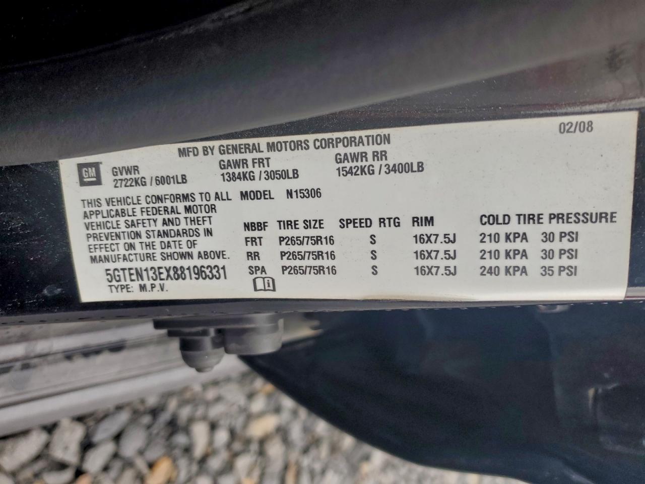 2008 Hummer H3 VIN: 5GTEN13EX88196331 Lot: 93205745