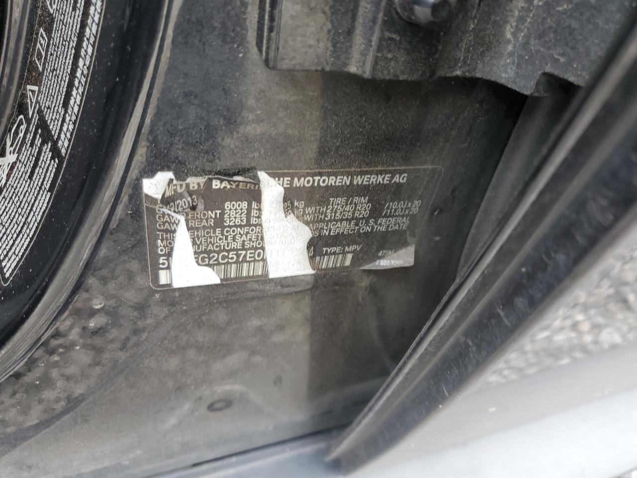 2014 BMW X6 xDrive35I VIN: 5UXFG2C57E0H10224 Lot: 92028485