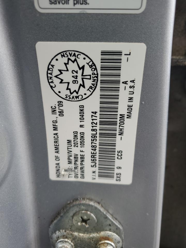 2009 Honda Cr-V Exl VIN: 5J6RE48759L812174 Lot: 91479545