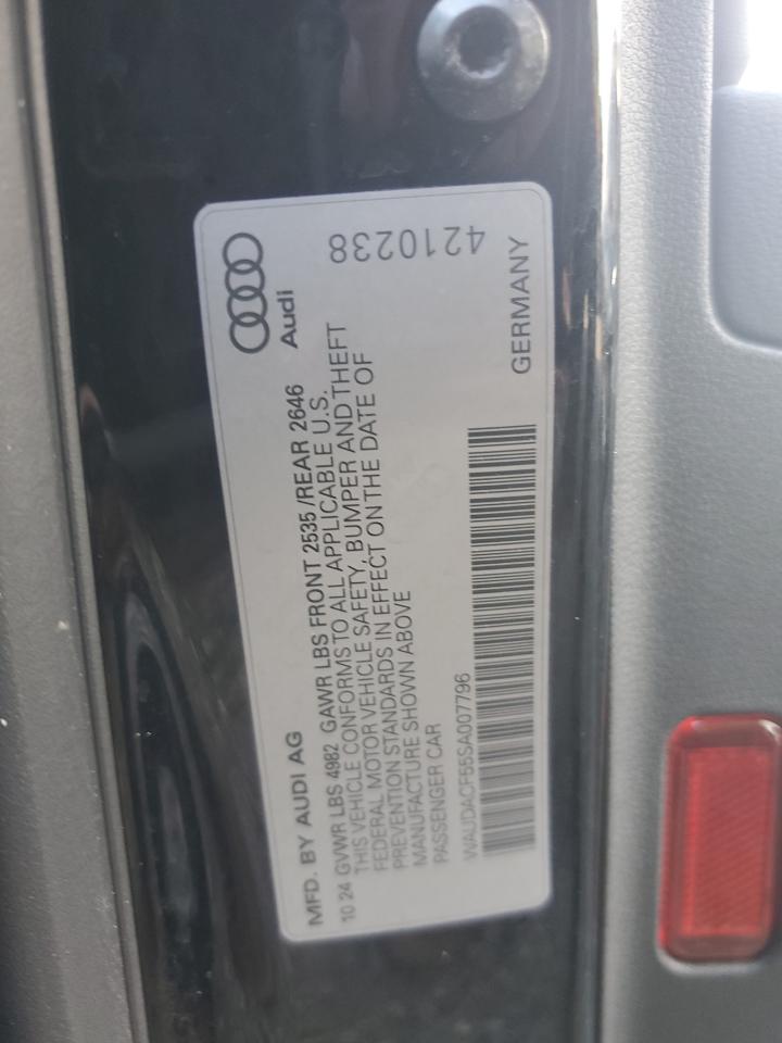 2025 Audi A5 Premium 45 VIN: WAUDACF55SA007796 Lot: 93939175