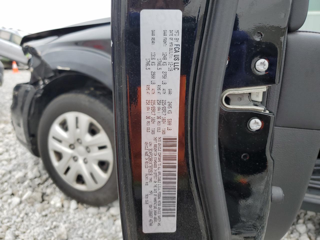 2019 Dodge Journey Se VIN: 3C4PDCBB1KT872518 Lot: 93805635