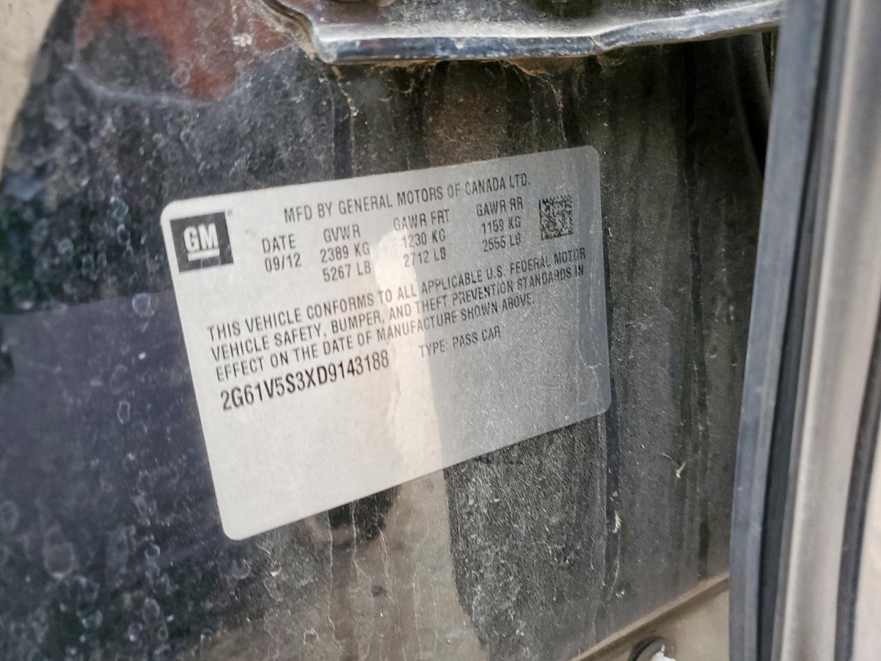 2013 Cadillac Xts Platinum VIN: 2G61V5S3XD9143188 Lot: 93255835