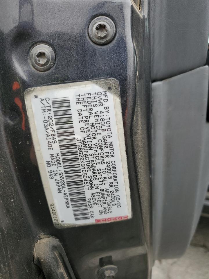 2000 Toyota Camry Ce VIN: 4T1BG22K8YU969155 Lot: 91675685