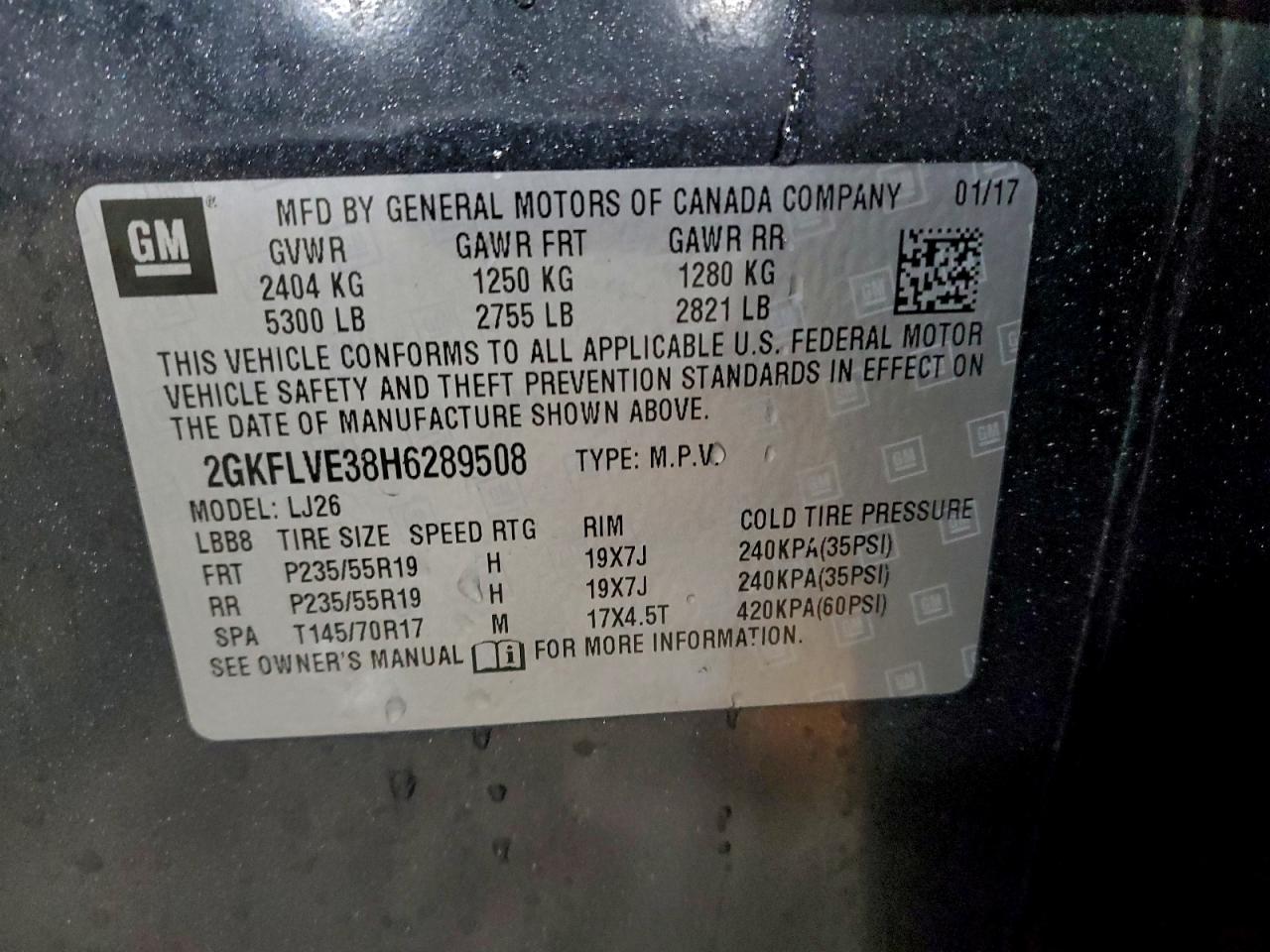 2017 GMC Terrain Denali VIN: 2GKFLVE38H6289508 Lot: 94155125