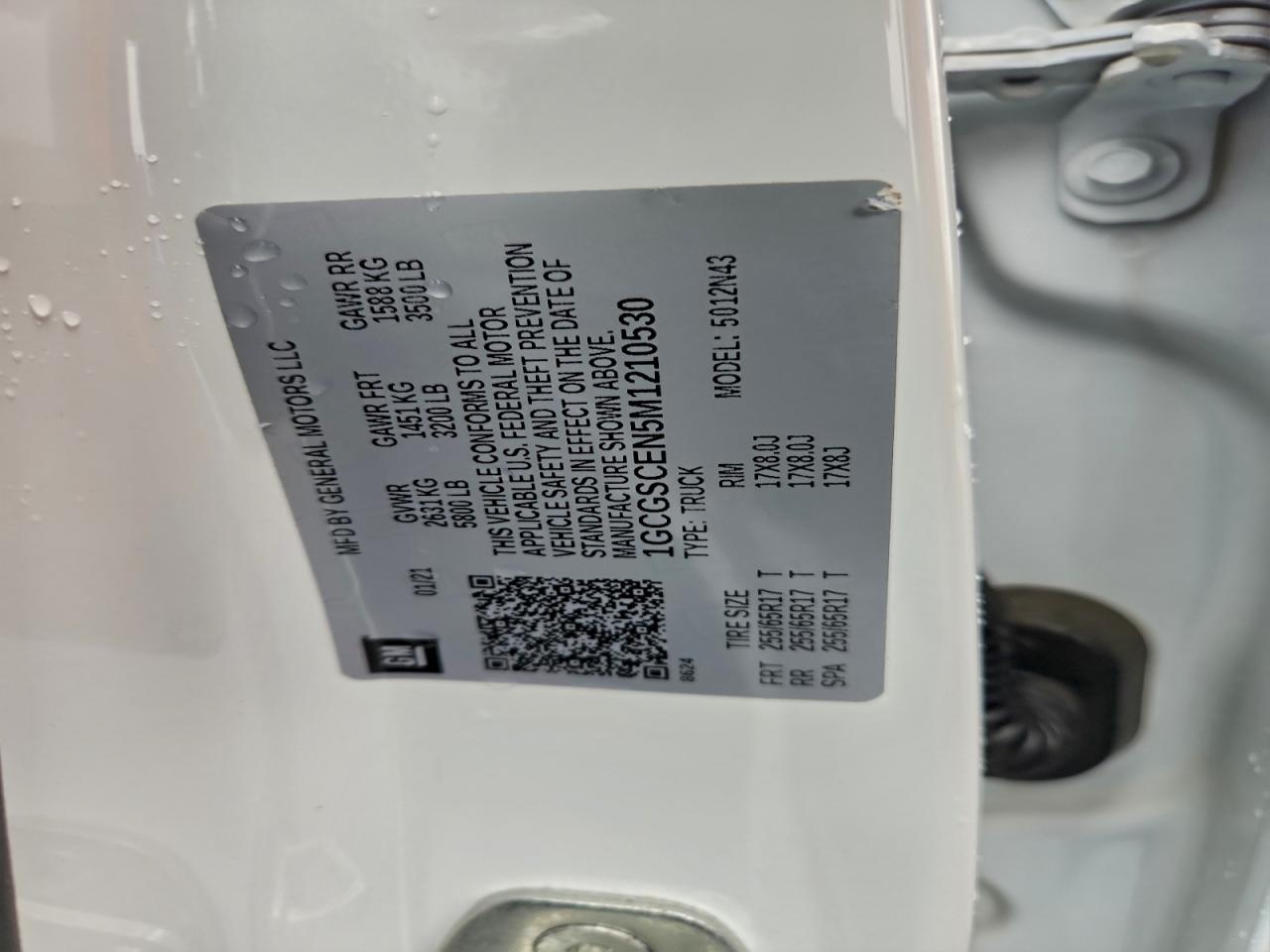 2021 Chevrolet Colorado Lt VIN: 1GCGSCEN5M1210530 Lot: 93633815