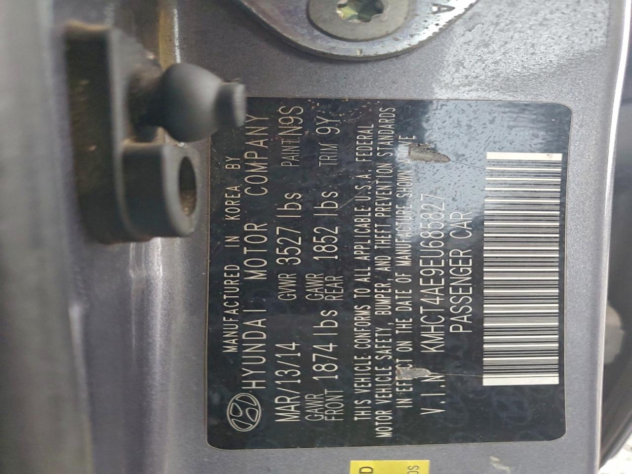 2014 Hyundai Accent Gls VIN: KMHCT4AE9EU685827 Lot: 93831115