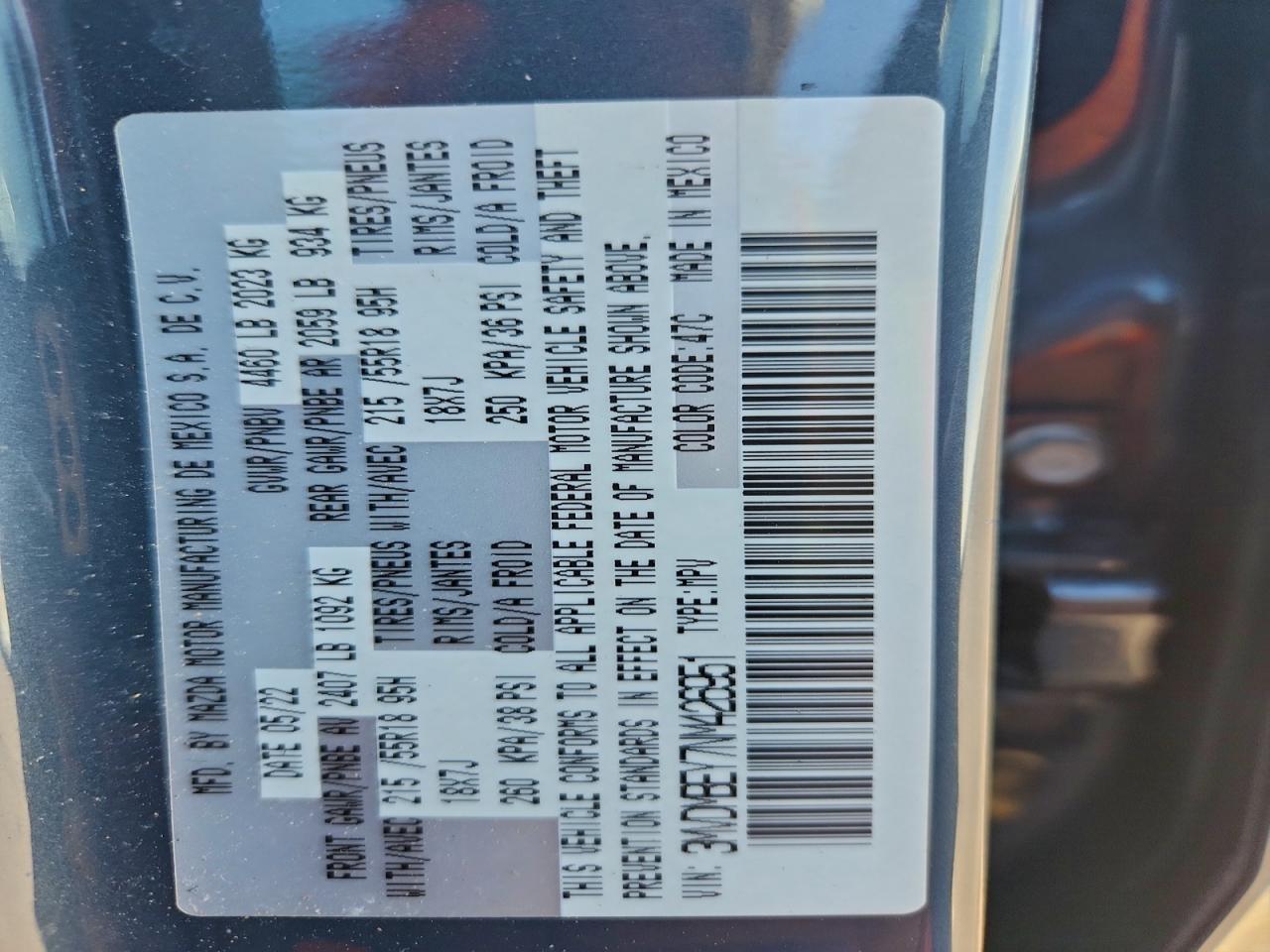 2022 Mazda Cx-30 Premium Plus VIN: 3MVDMBEY7NM426951 Lot: 92753735