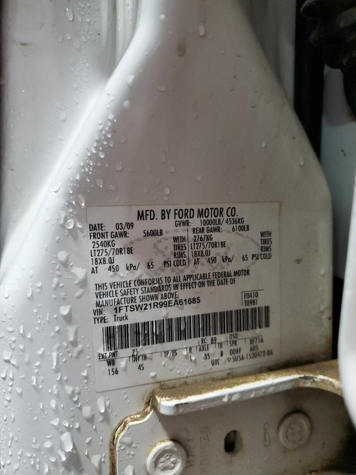 2009 Ford F250 Super Duty VIN: 1FTSW21R99EA61685 Lot: 90515035
