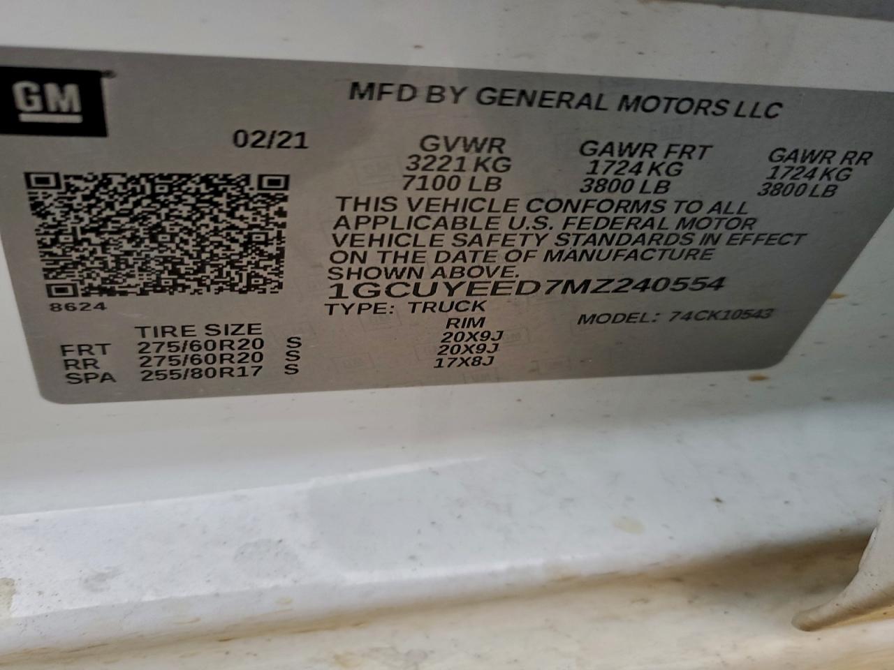 2021 Chevrolet Silverado K1500 Rst VIN: 1GCUYEED7MZ240554 Lot: 93763615