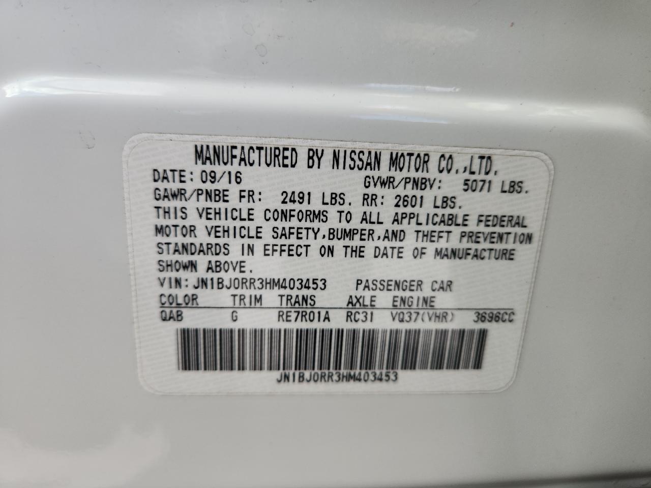 2017 Infiniti Qx50 VIN: JN1BJ0RR3HM403453 Lot: 93122345