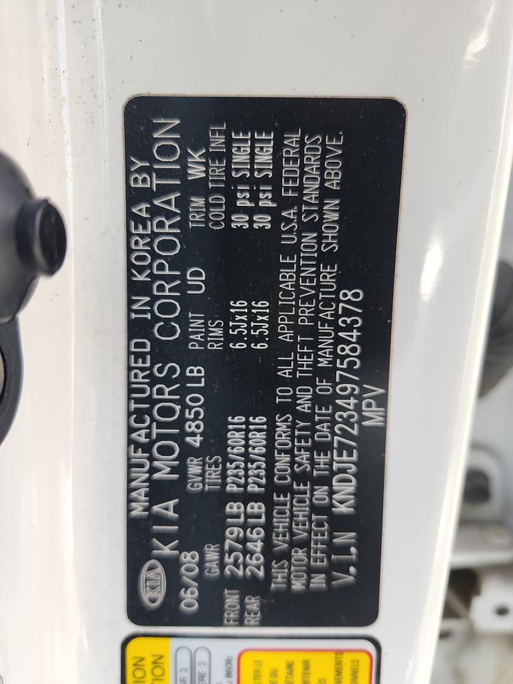 2009 Kia Sportage Lx VIN: KNDJE723497584378 Lot: 93307685