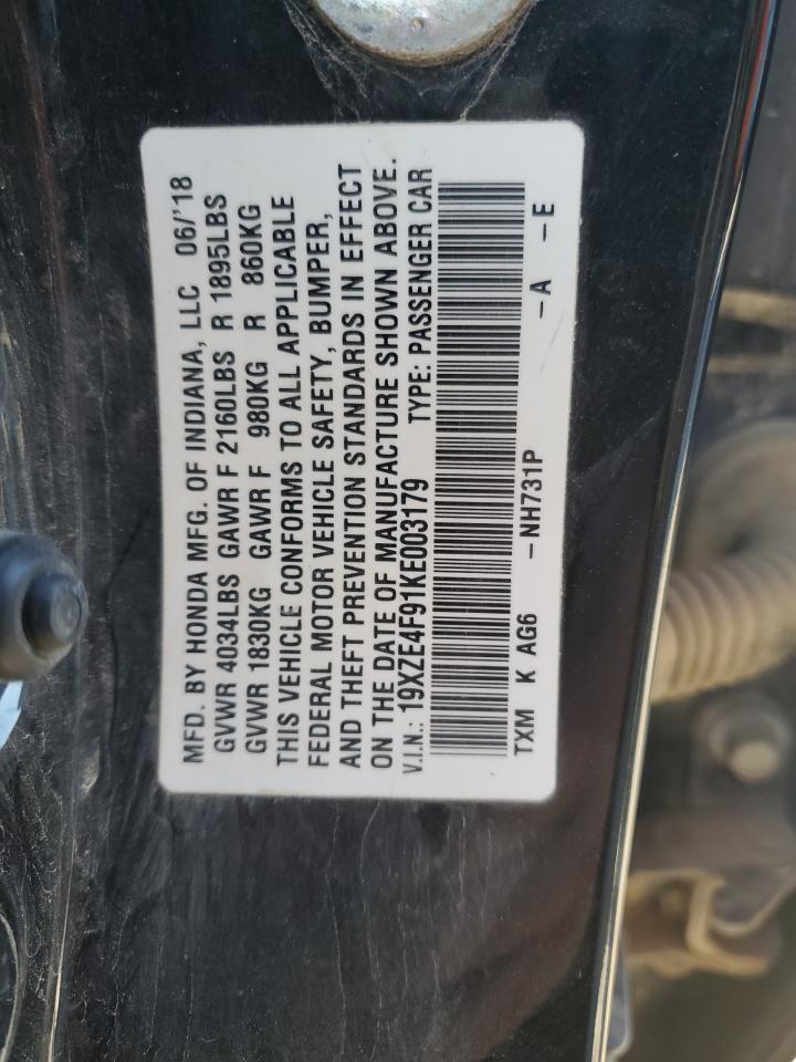 2019 Honda Insight Touring VIN: 19XZE4F91KE003179 Lot: 92251575