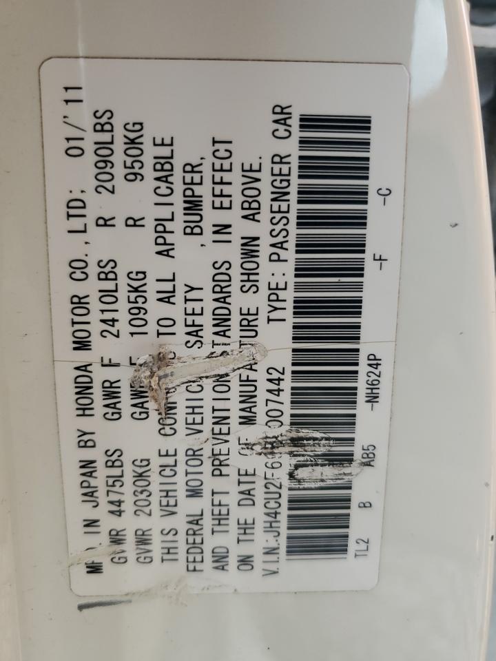 2011 Acura Tsx VIN: JH4CU2F69BC007442 Lot: 91697095