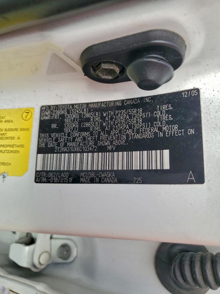 2006 Lexus Rx 330 VIN: 2T2HA31UX6C103472 Lot: 94138125