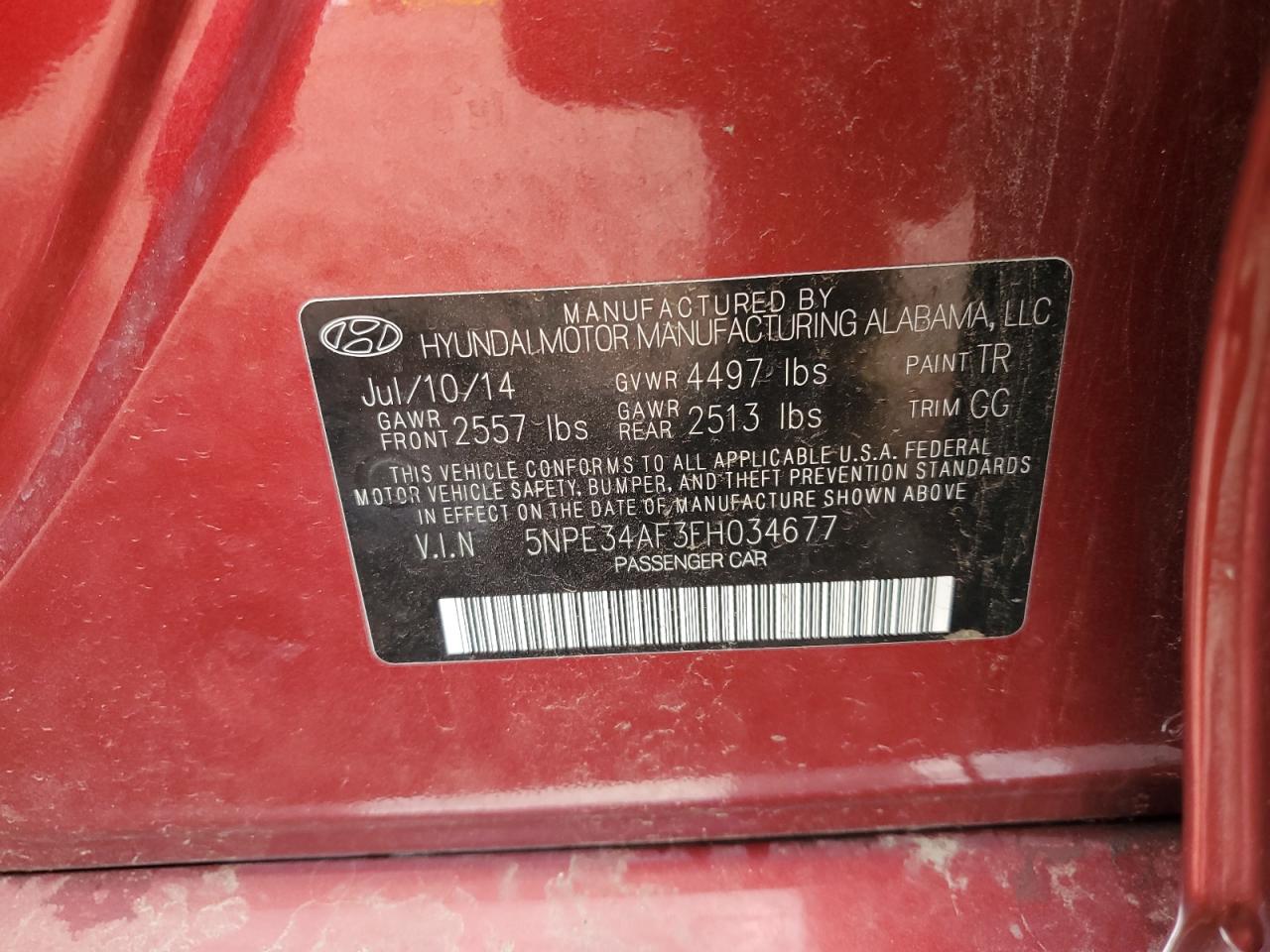 2015 Hyundai Sonata Sport VIN: 5NPE34AF3FH034677 Lot: 93354755