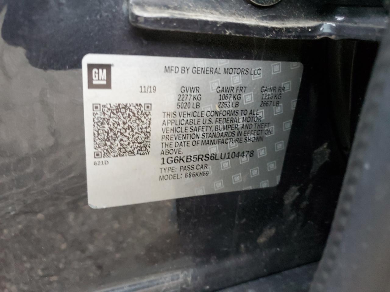 2020 Cadillac Ct6 Luxury VIN: 1G6KB5RS6LU104478 Lot: 91805755