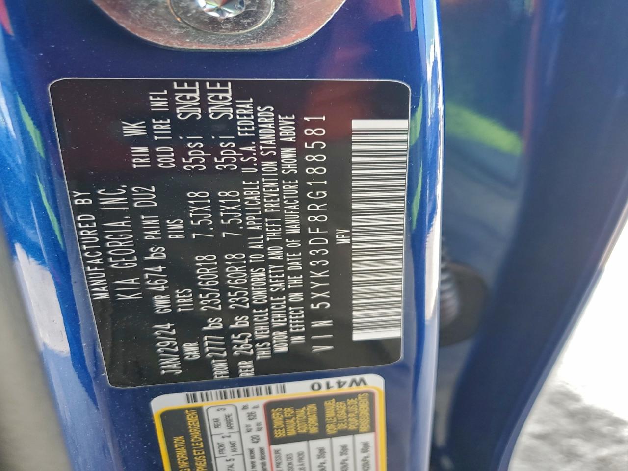 2024 Kia Sportage Ex VIN: 5XYK33DF8RG188581 Lot: 94428205