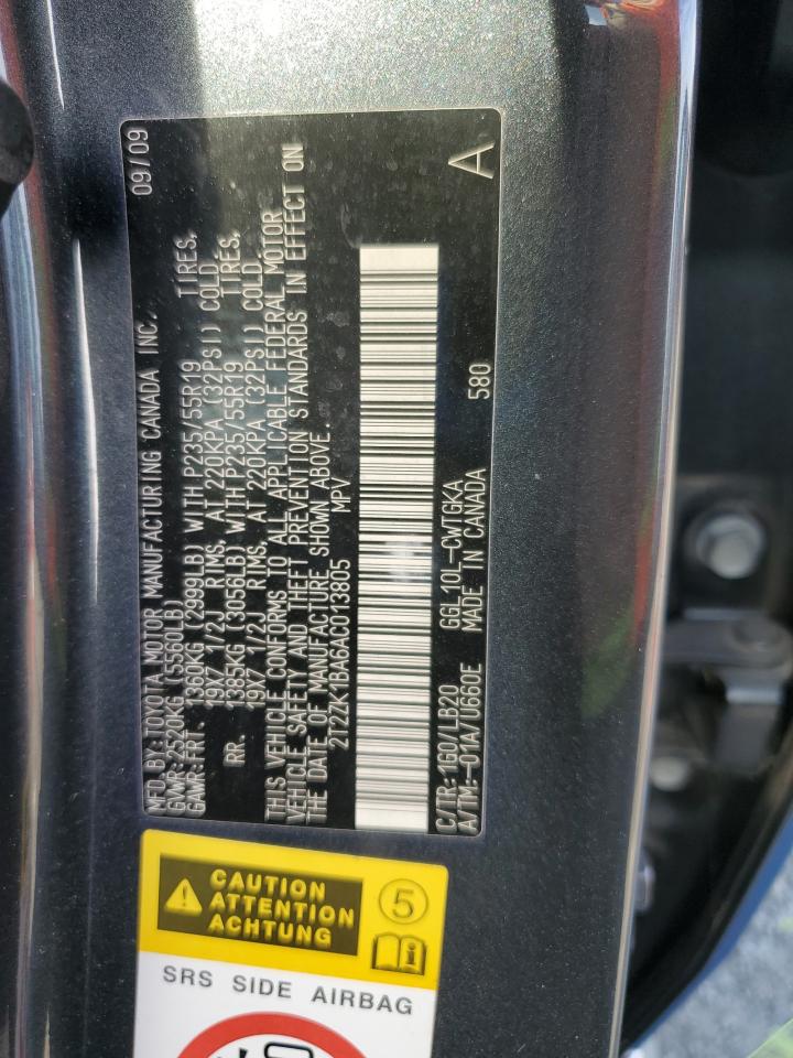 2010 Lexus Rx 350 VIN: 2T2ZK1BA6AC013805 Lot: 93115295