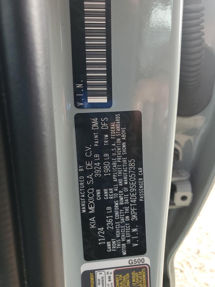 2025 Kia K4 Lx VIN: 3KPFT4DE9SE057385 Lot: 93445065