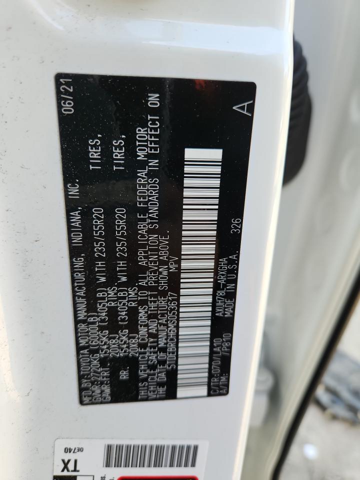 2021 Toyota Highlander Hybrid Platinum VIN: 5TDEBRCH6MS053617 Lot: 91603465