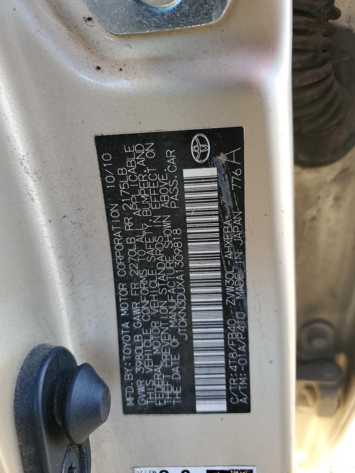 2010 Toyota Prius VIN: JTDKN3DUXA1309818 Lot: 93552785