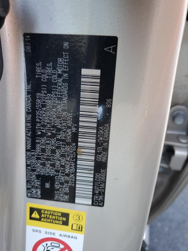 2015 Lexus Rx 350 VIN: 2T2ZK1BA4FC157604 Lot: 93320565