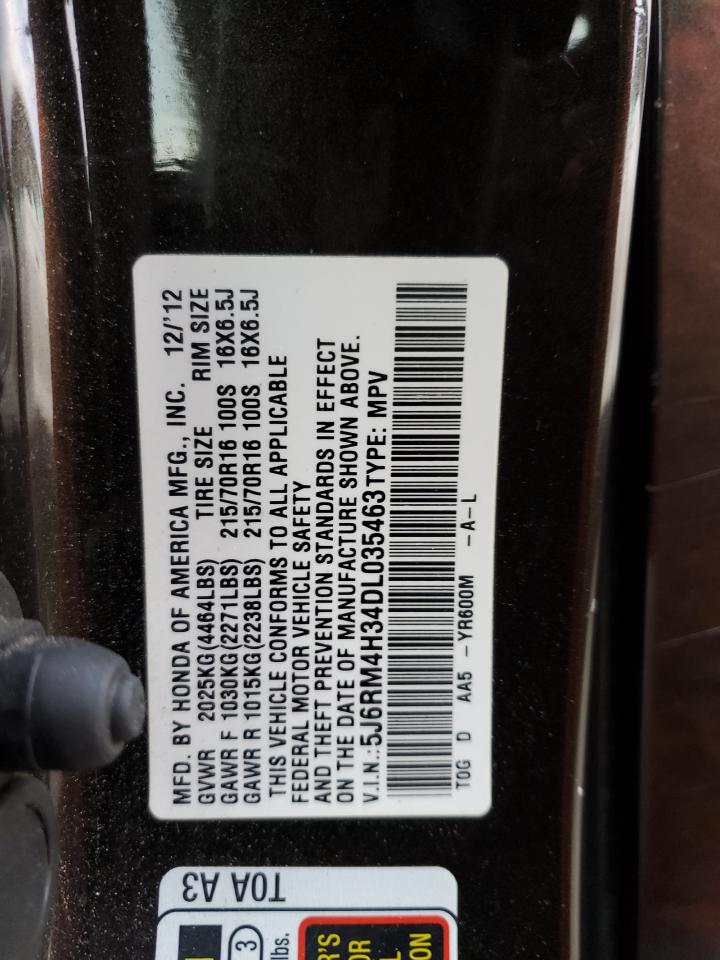 2013 Honda Cr-V Lx VIN: 5J6RM4H34DL035463 Lot: 91075805