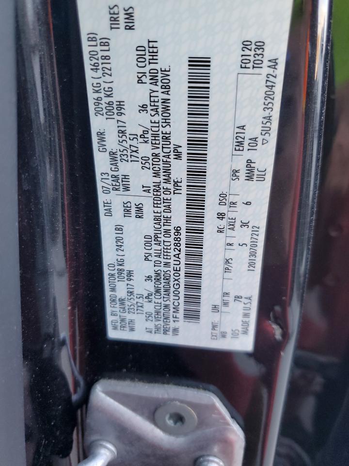 2014 Ford Escape Se VIN: 1FMCU0GX0EUA28896 Lot: 91364195