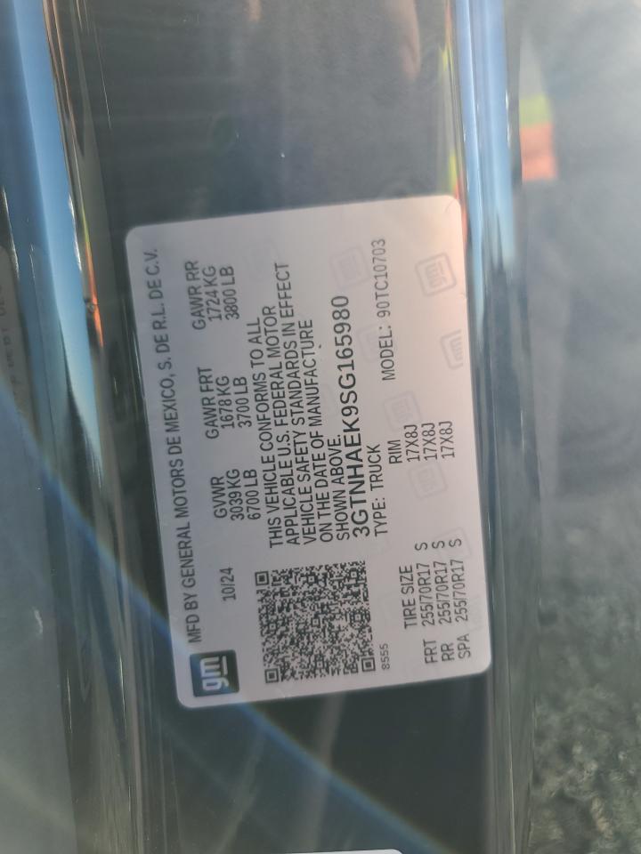 2025 GMC Sierra C1500 VIN: 3GTNHAEK9SG165980 Lot: 93144135