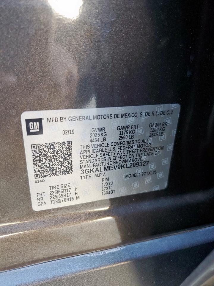 2019 GMC Terrain Sle VIN: 3GKALMEV9KL299327 Lot: 91585785