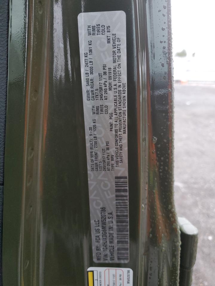 2021 Jeep Wrangler Unlimited Sport VIN: 1C4HJXDG6MW520786 Lot: 93179525