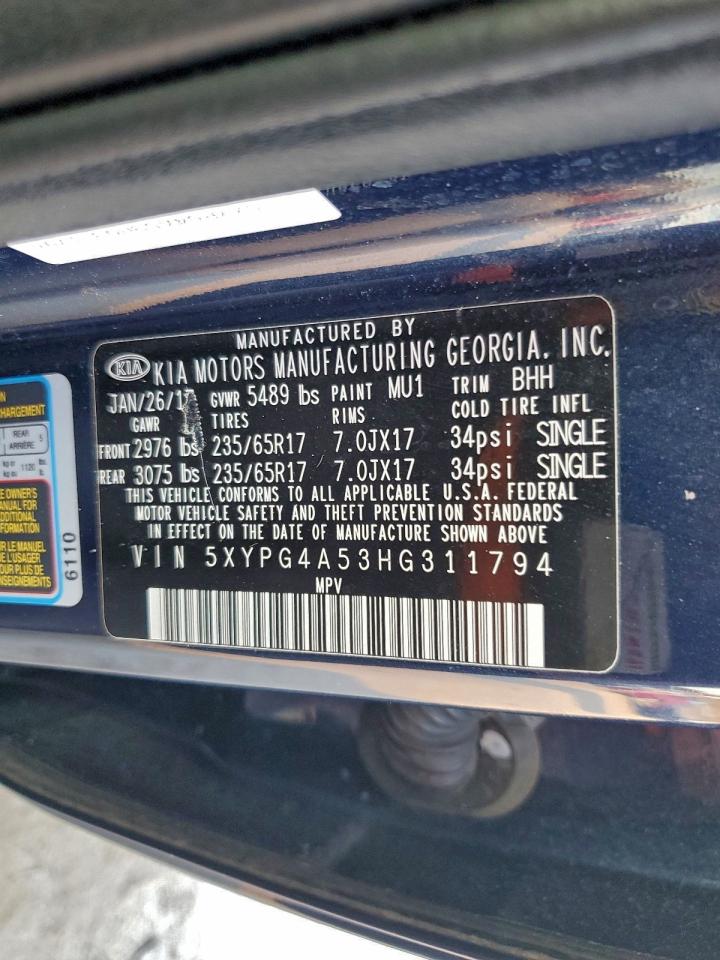 2017 Kia Sorento Lx VIN: 5XYPG4A53HG311794 Lot: 94691145