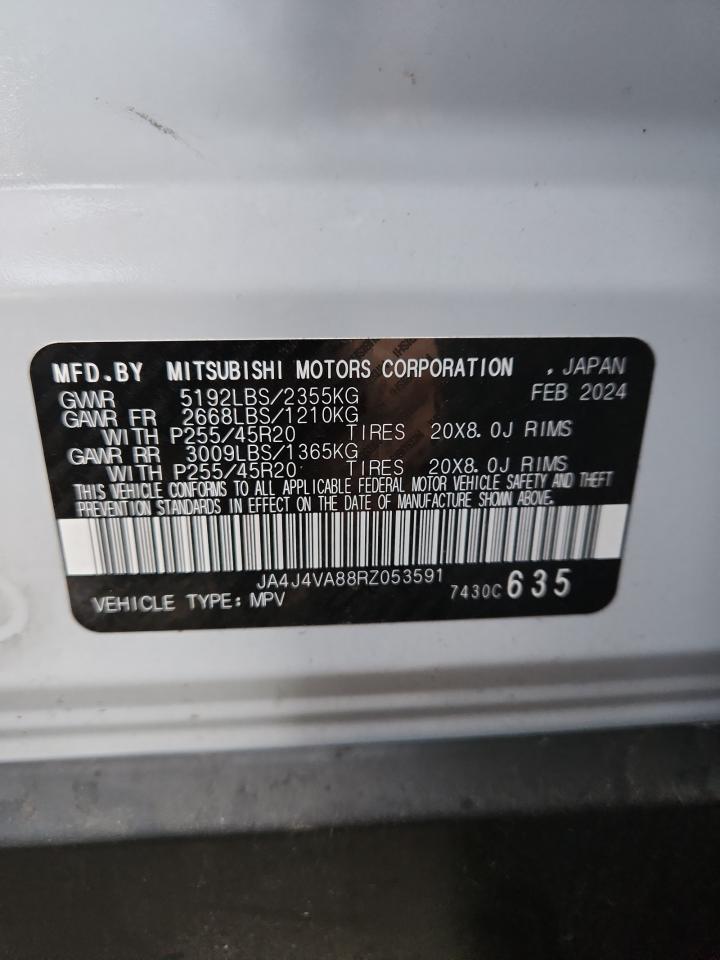 2024 Mitsubishi Outlander Se VIN: JA4J4VA88RZ053591 Lot: 93376085