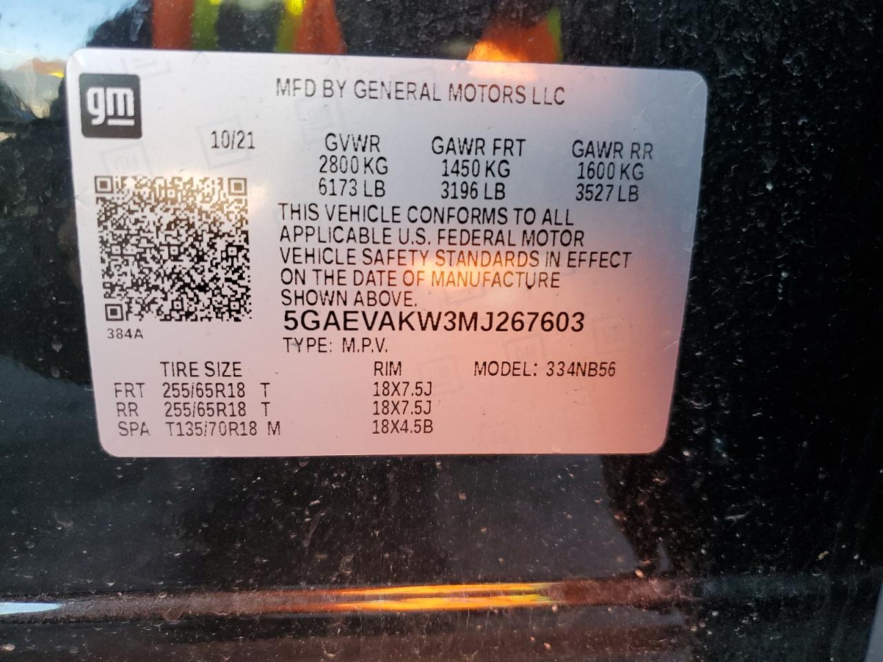 2021 Buick Enclave Essence VIN: 5GAEVAKW3MJ267603 Lot: 90382755