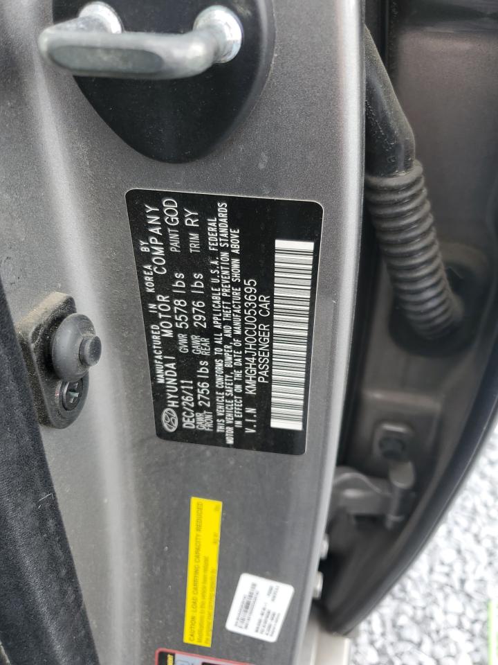 2012 Hyundai Equus Signature VIN: KMHGH4JH0CU053695 Lot: 93316315