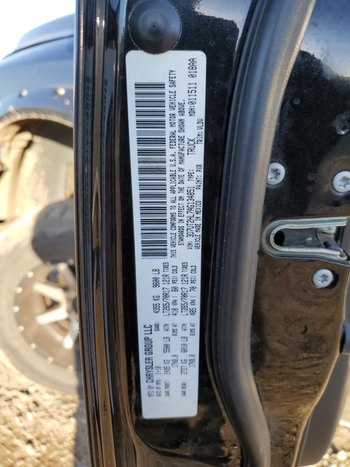 2010 Dodge Ram 2500 VIN: 3D7UT2HL7AG134851 Lot: 92654875