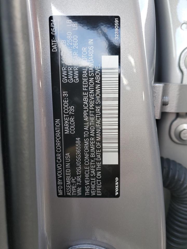 2025 Volvo S60 Core VIN: 7JRL12GJ0SG365584 Lot: 93028605