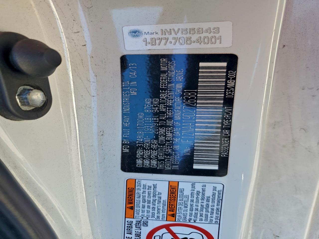 2013 Toyota Scion Fr-S VIN: JF1ZNAA19D2726381 Lot: 94291775