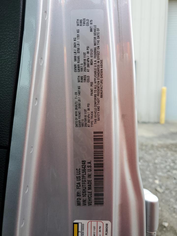 2023 Jeep Gladiator Overland VIN: 1C6HJTFG7PL564248 Lot: 91066555