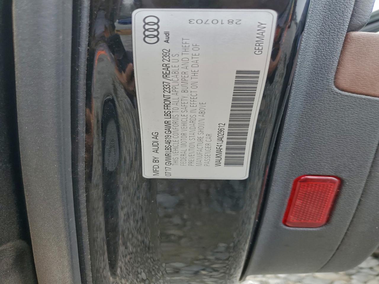 2018 Audi A4 Premium VIN: WAUKMAF41JA029612 Lot: 94120225