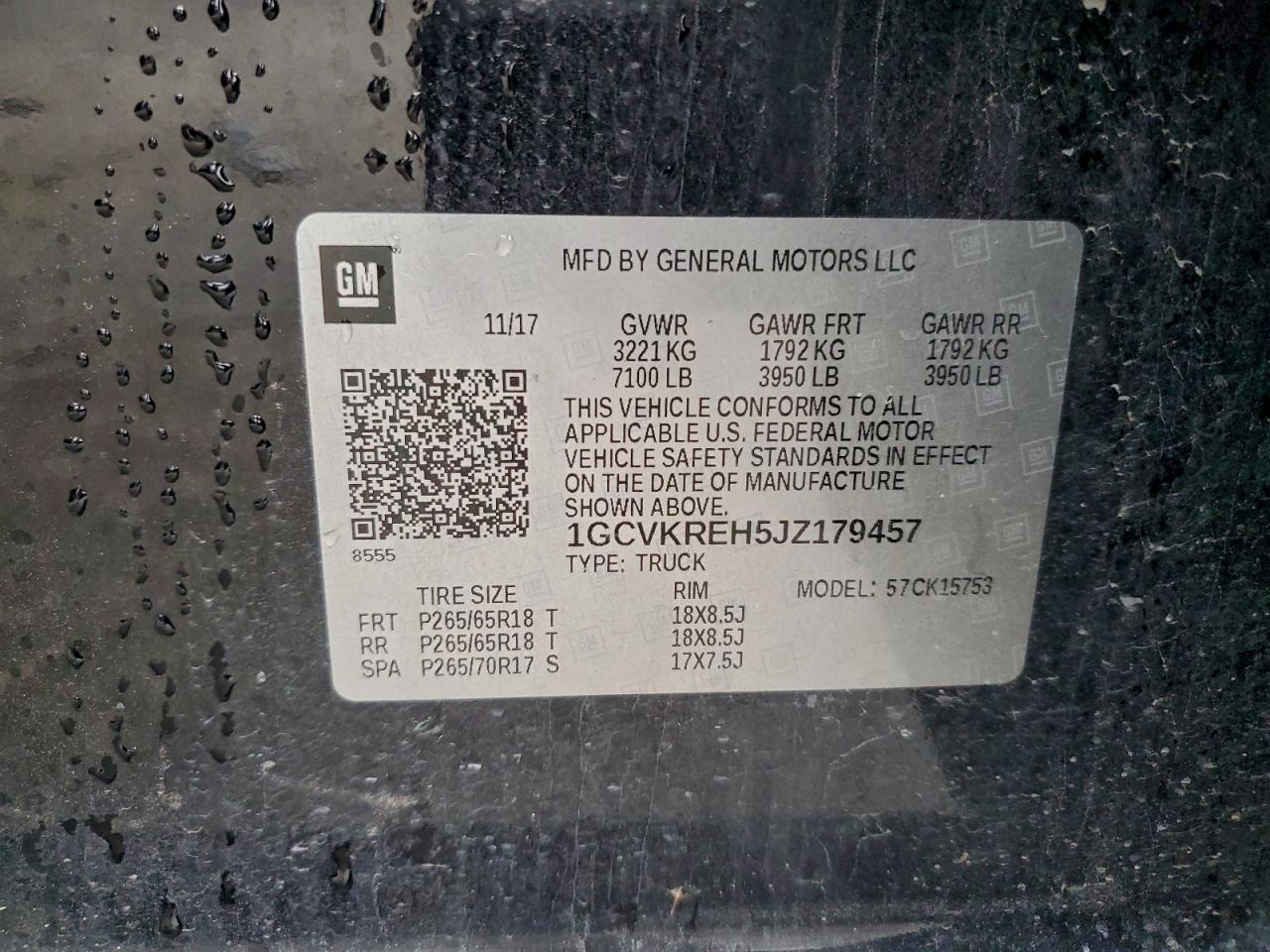 2018 Chevrolet Silverado K1500 Lt VIN: 1GCVKREH5JZ179457 Lot: 94157385