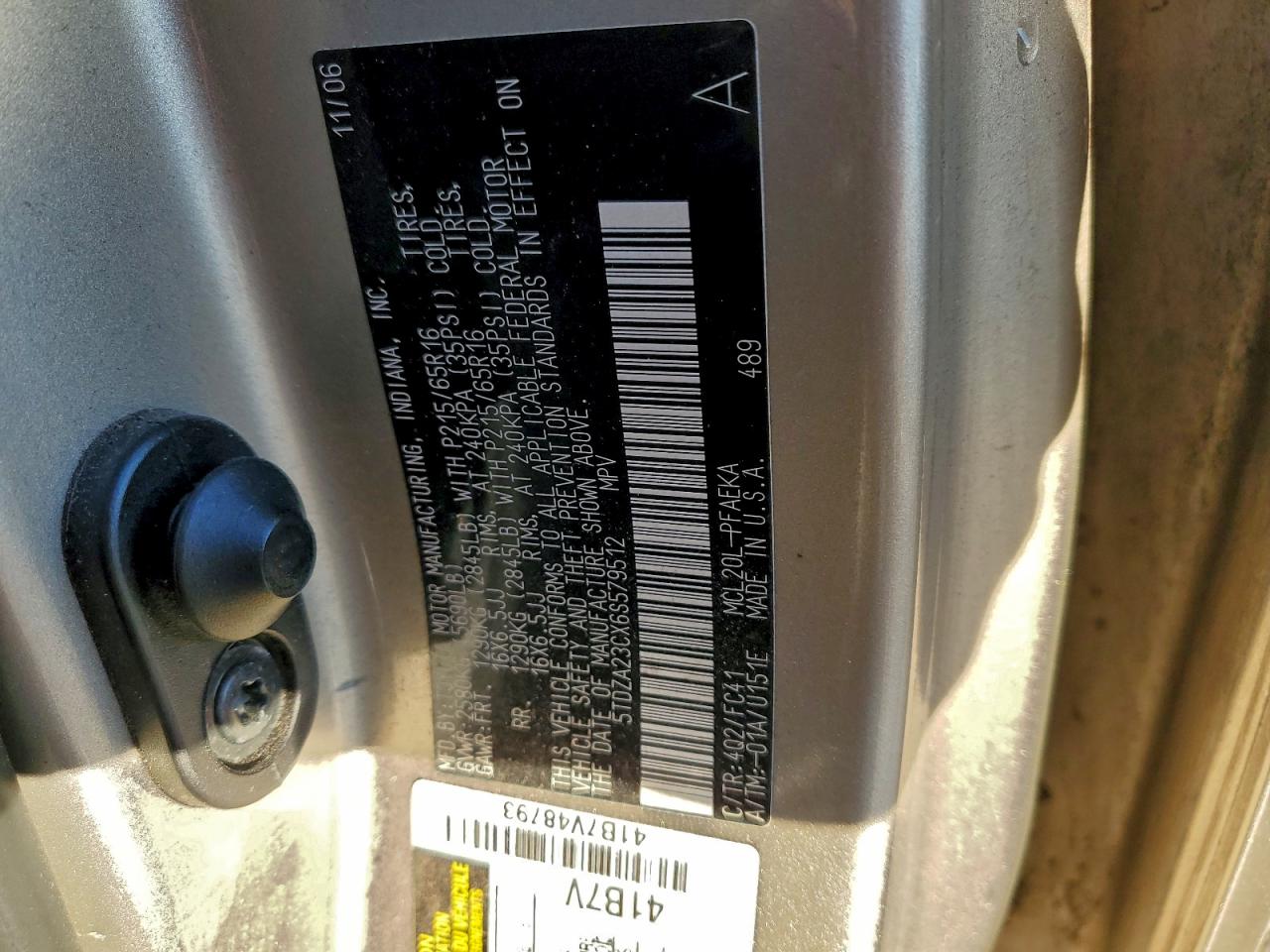 2006 Toyota Sienna Ce VIN: 5TDZA23CX6S579512 Lot: 93728235