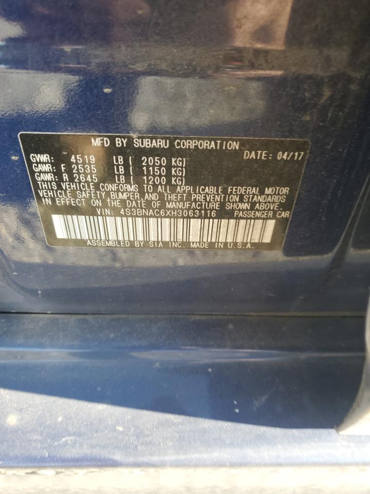 2017 Subaru Legacy 2.5I Premium VIN: 4S3BNAC6XH3063116 Lot: 93085775