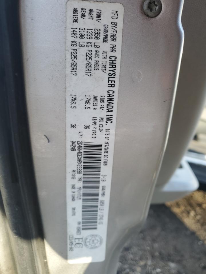 2010 Dodge Grand Caravan Se VIN: 2D4RN4DEXAR425998 Lot: 92693125