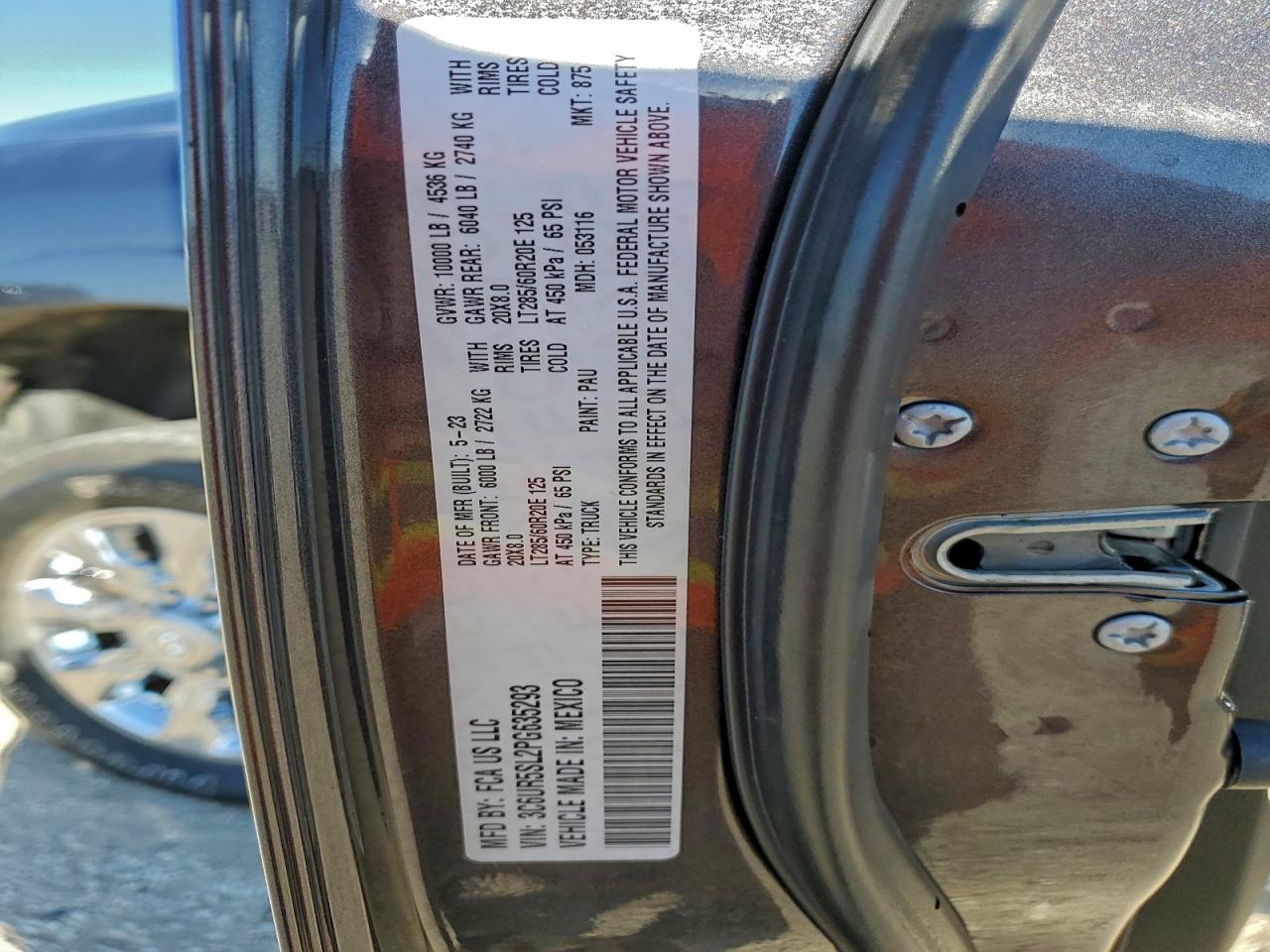 2023 Ram 2500 Limited VIN: 3C6UR5SL2PG635293 Lot: 94186005