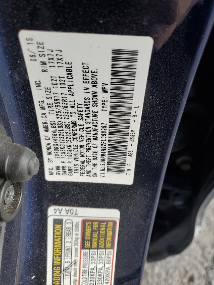 2015 Honda Cr-V Ex VIN: 5J6RM4H52FL090997 Lot: 93051195