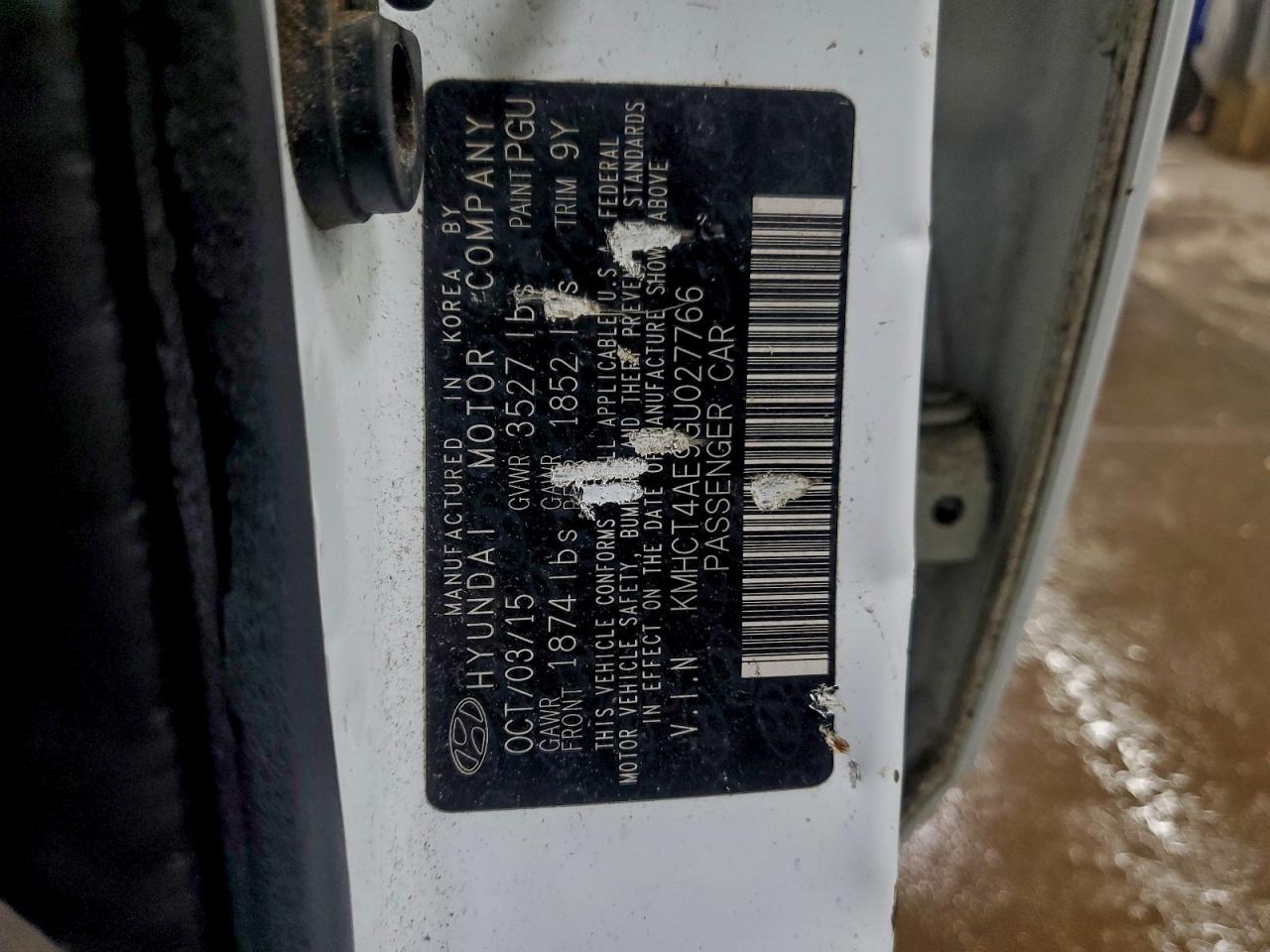 2016 Hyundai Accent Se VIN: KMHCT4AE9GU027766 Lot: 94117975