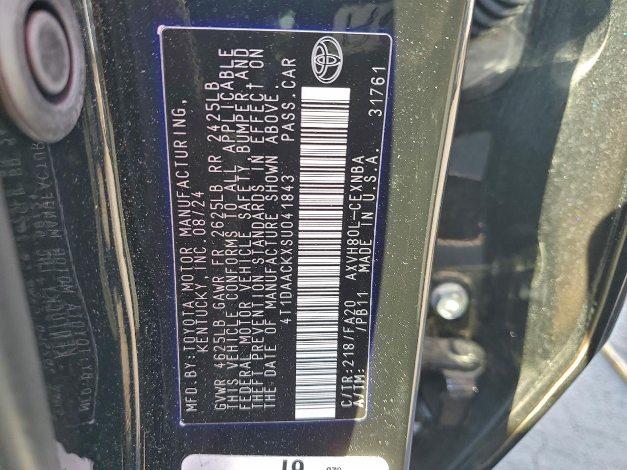 2025 Toyota Camry Xse VIN: 4T1DAACKXSU041843 Lot: 93490835