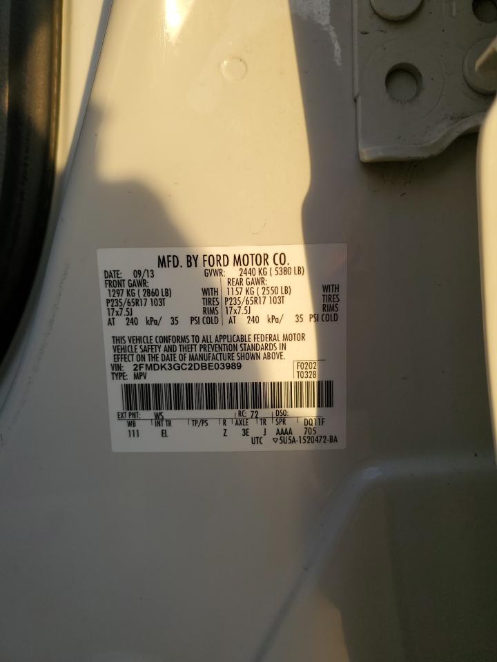 2013 Ford Edge Se VIN: 2FMDK3GC2DBE03989 Lot: 92090025