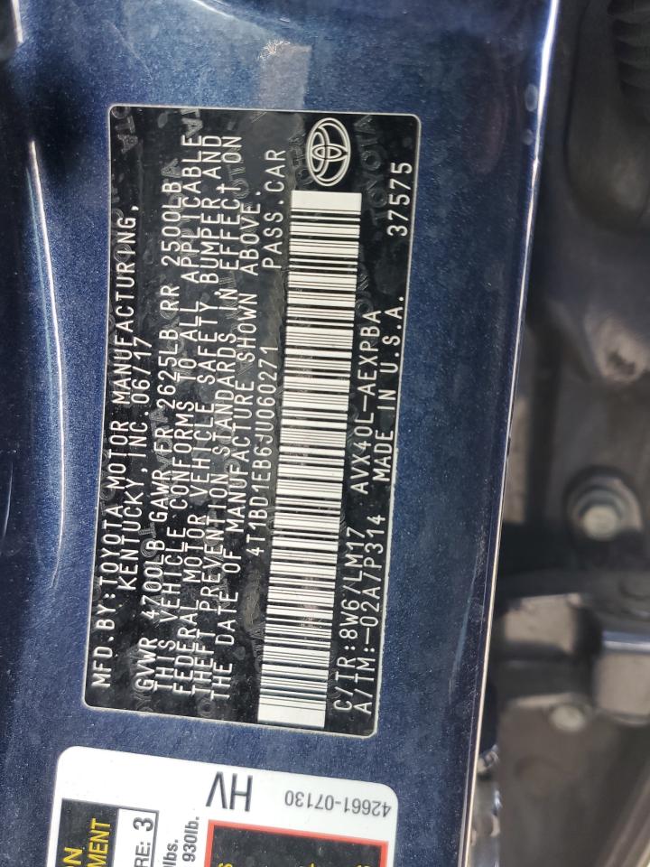 2018 Toyota Avalon Hybrid VIN: 4T1BD1EB6JU060271 Lot: 92676955